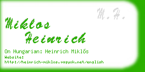 miklos heinrich business card